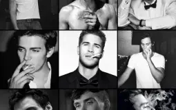 douchey pictures of male celebrities smoking in black and white