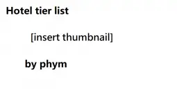 Hotel tier list