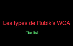 Les types de Rubik’s WCA