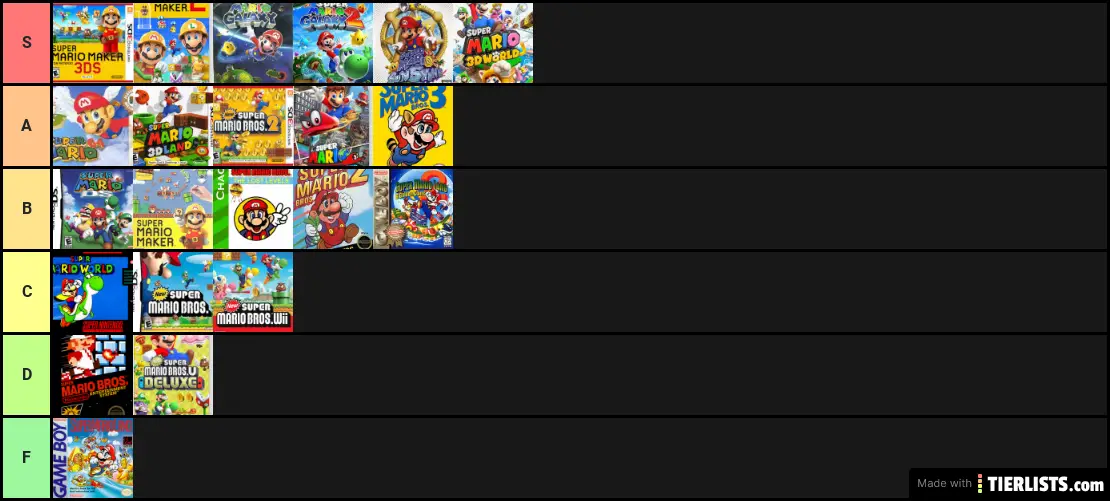 a list of all mario games