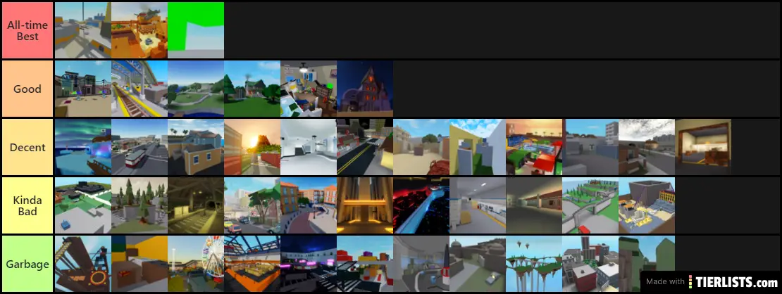 Arsenal Roblox Maps But With Removed And Others Tier List