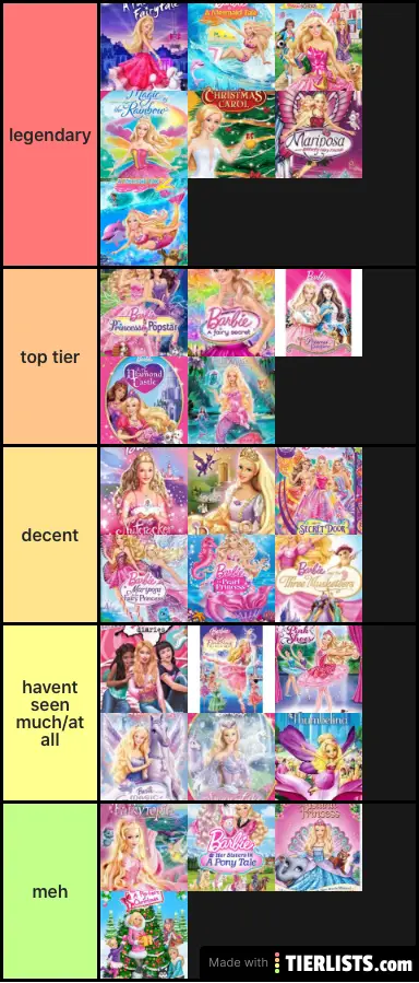 a list of all barbie movies