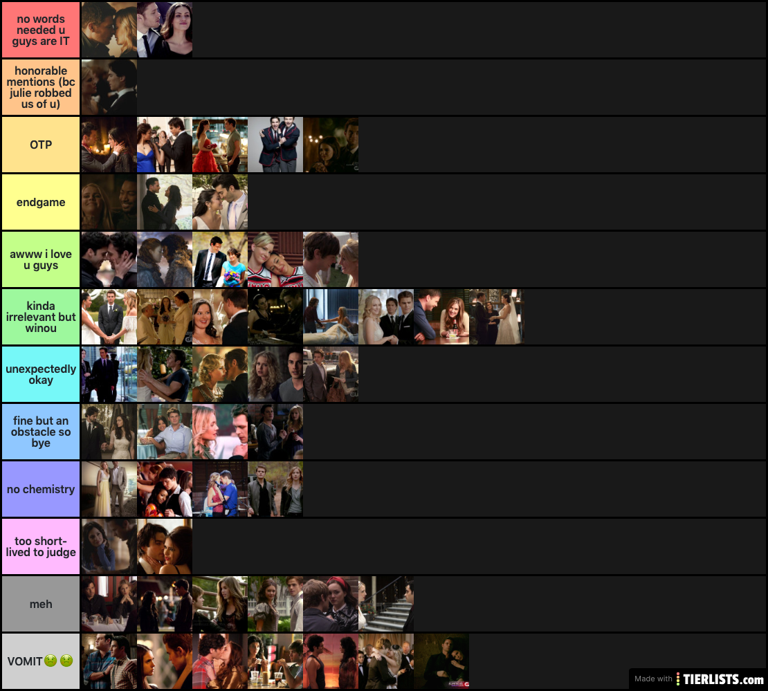 best tv couples tier list out there