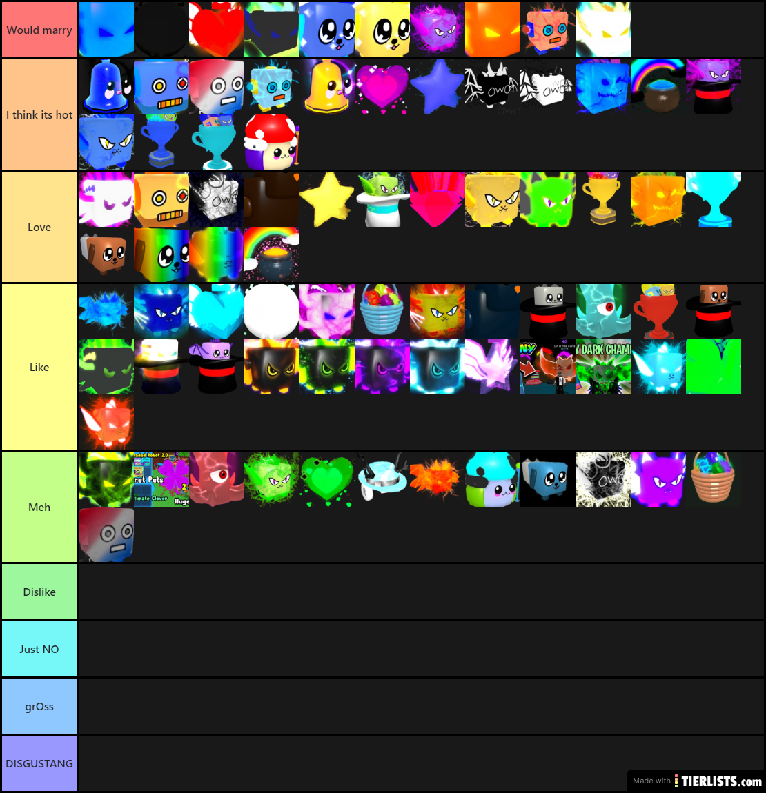 Pet tier. Pets Tier list. All glitchable Rebirth lists for Pets and Auras!.