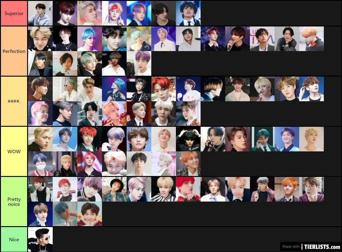 BTS hairstyles/colors