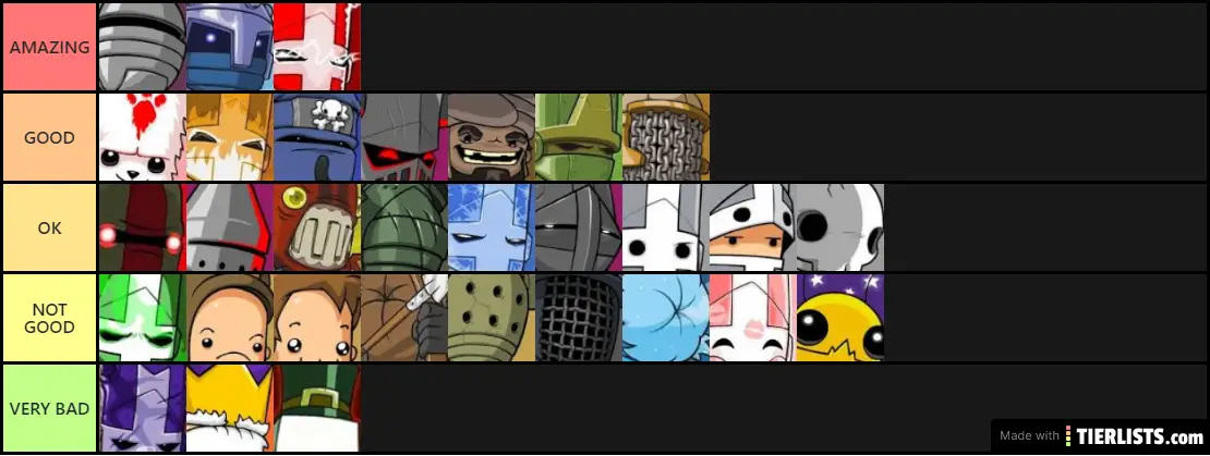 castle crashers weapon tier list