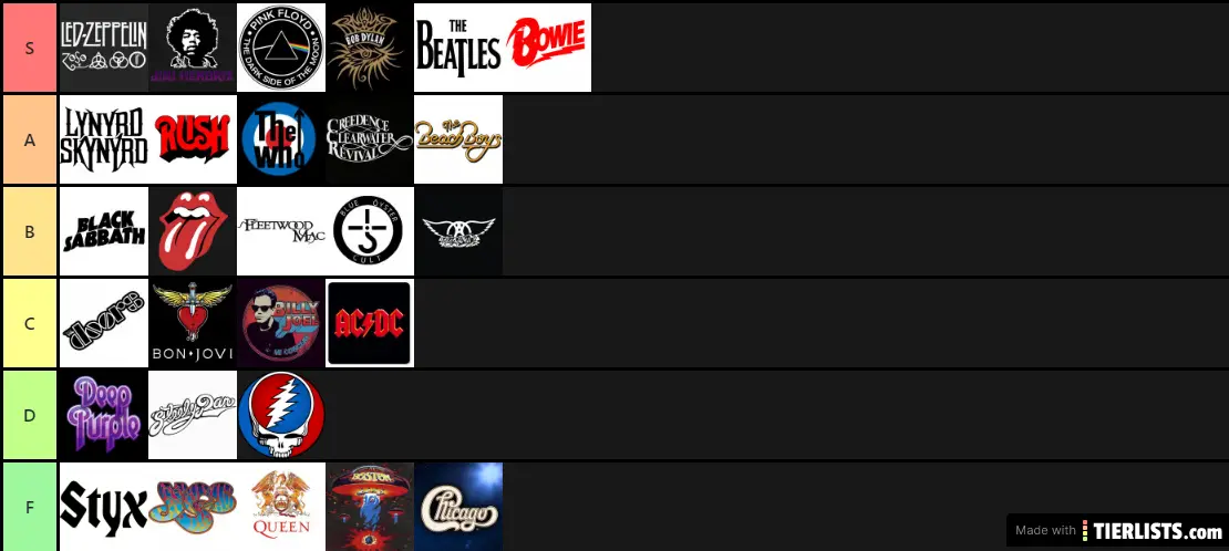 Classic Rock Tier List TierLists