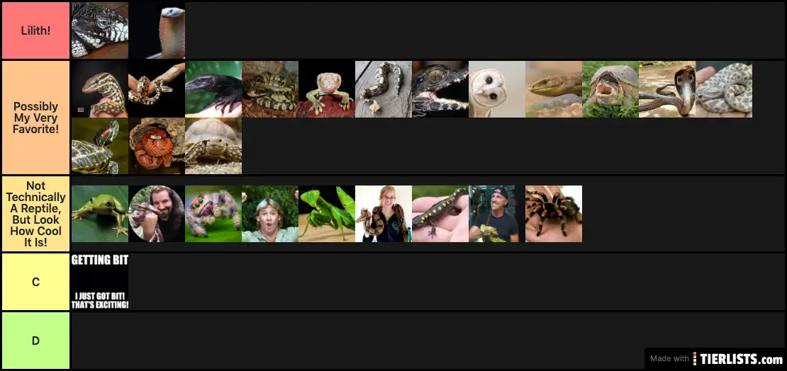 Clint's Reptile Tier List