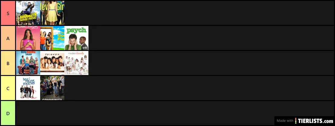 comedy tv shows tier list