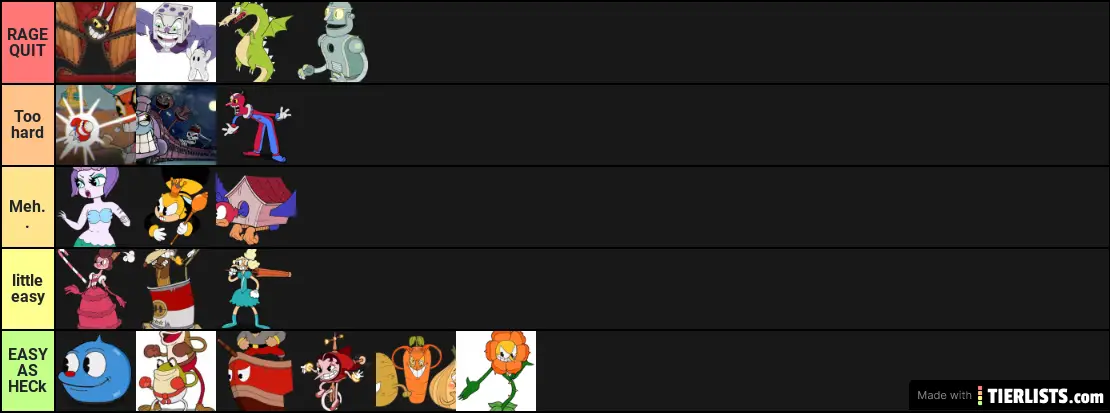 Cuphead bosses ranked by how hard they r