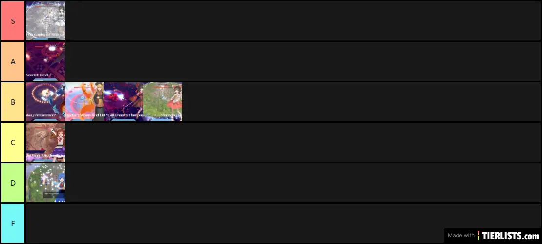 Disappearing of Gensokyo Bosses Tier List