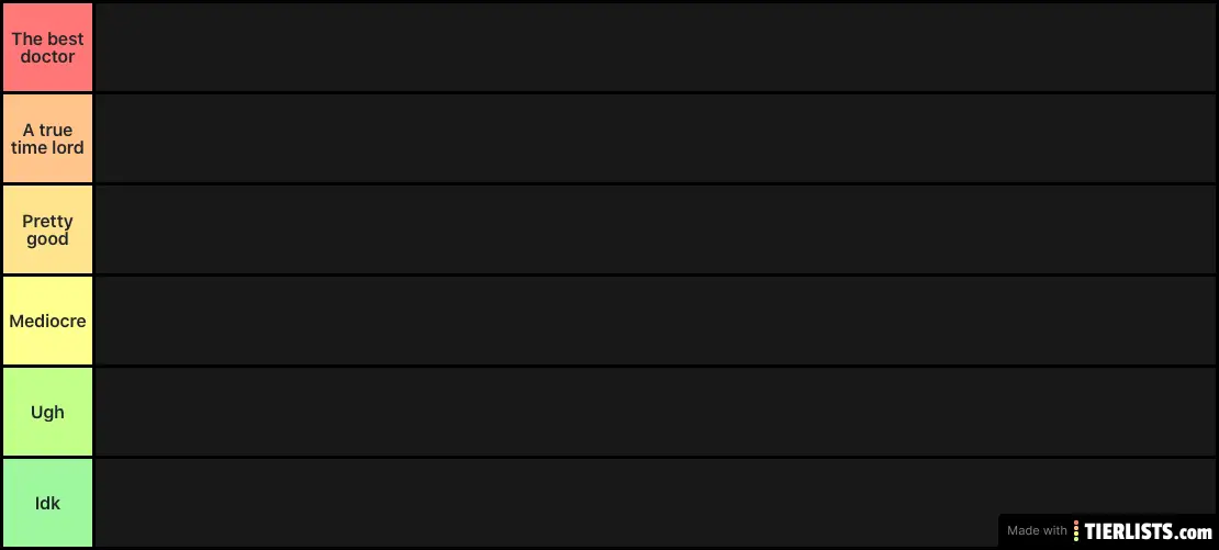 Doctor Who Doctor Tier List