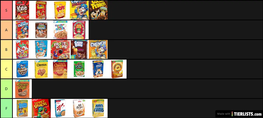 dog shit cereal tier list