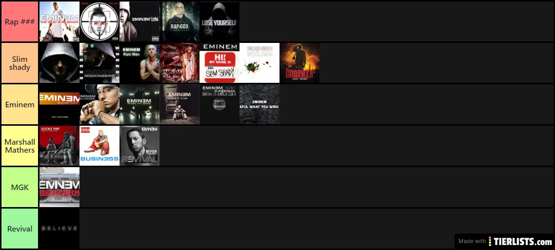 best eminem songs tier list