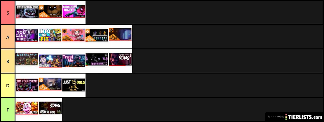 fnaf song list