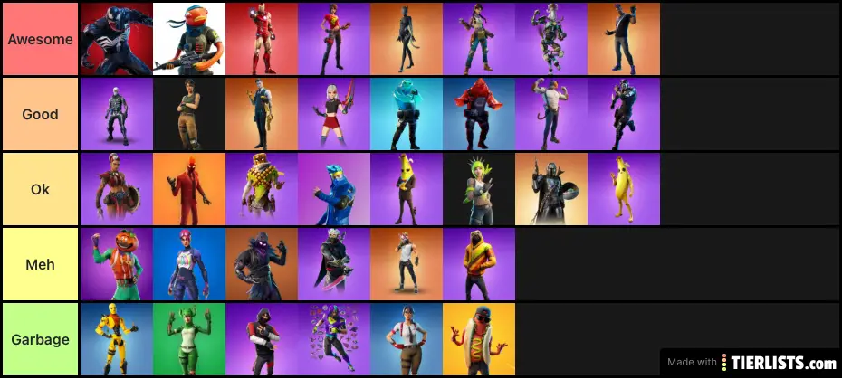 flicker forklare Shah Fortnite skins Ranked (Personal Opinion) Tier List - TierLists.com