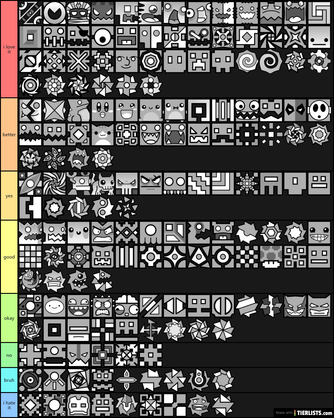 geometry dash all icons