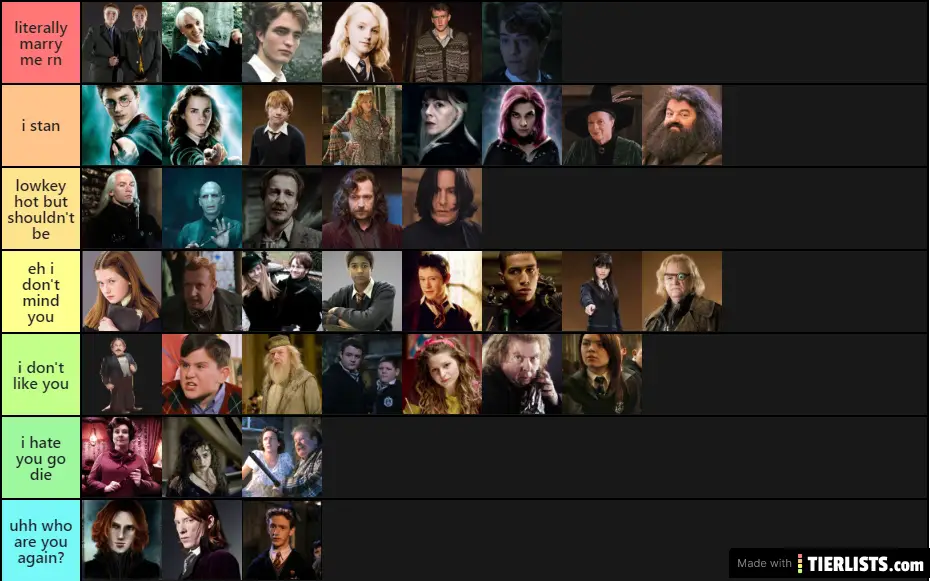 harry potter characters :)- my answers