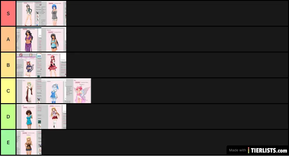 Huniepop Waifu tier list