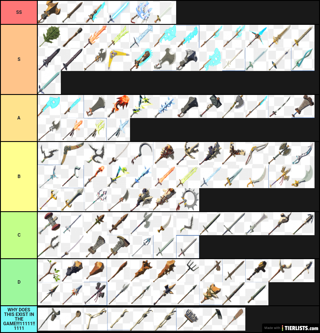 IVE DONE IT ALL BOTW WEAPONS RATED!!1!!11!!!!!!!1
