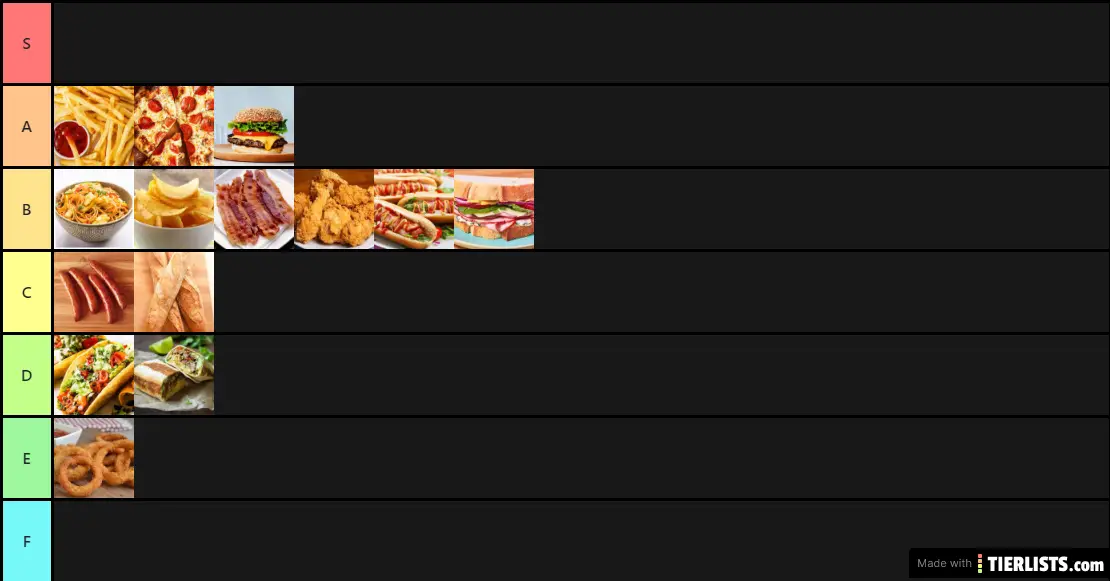 Kevins fast food tier list