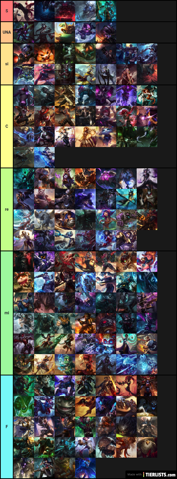 tier list main lol