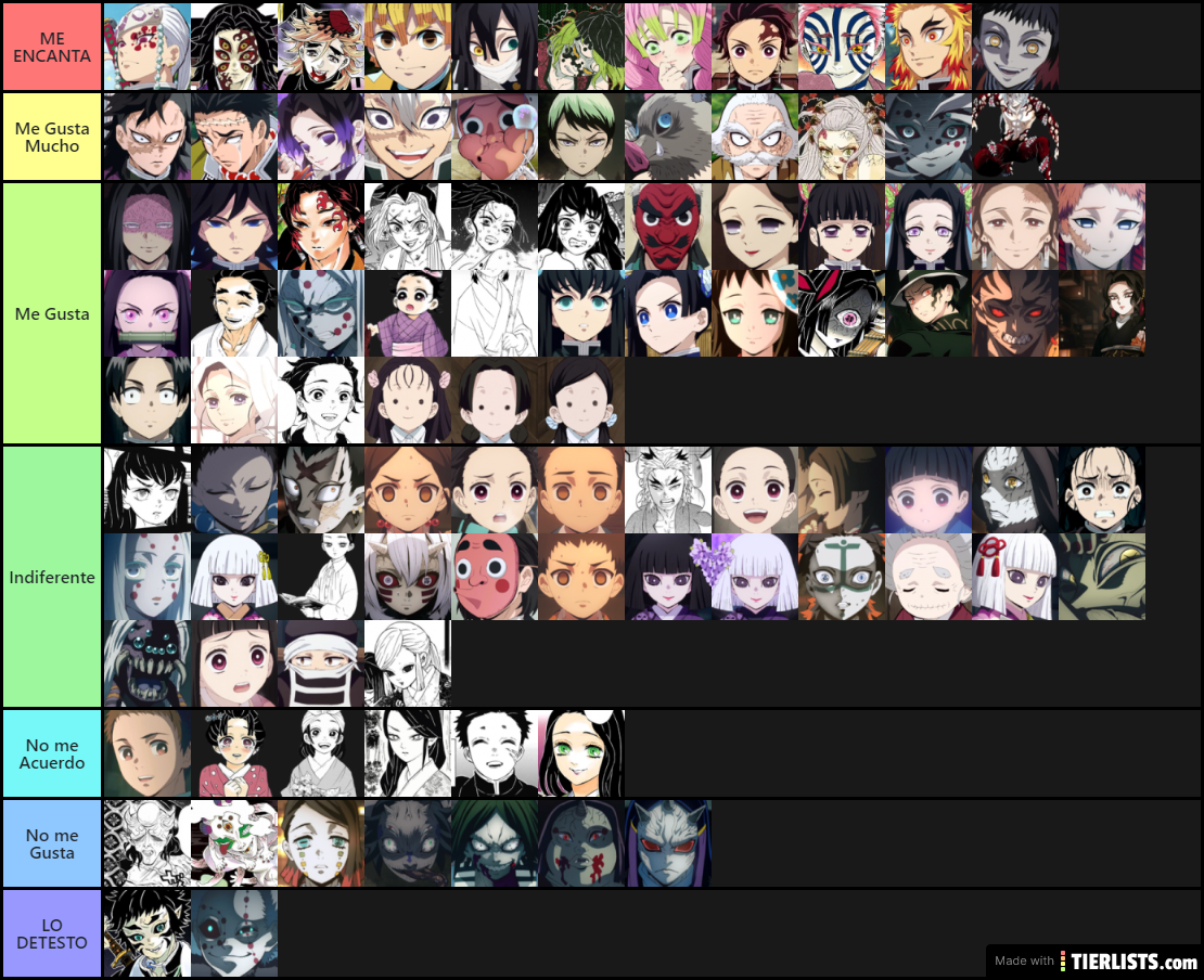 Mi Tier List de Demon Slayer/My Demon Slayer Tier List Tier List -  TierLists.com