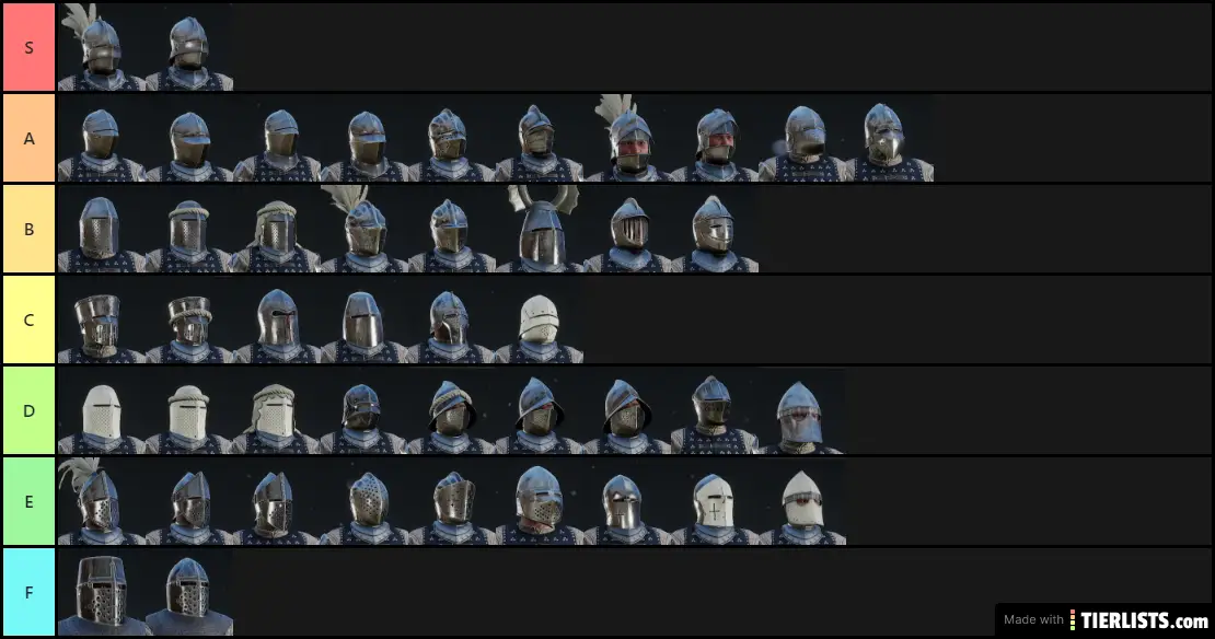 Mordhau Tier 3 Helmets Tier List - TierLists.com