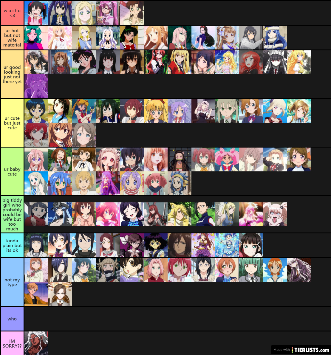 ma tier list uwu