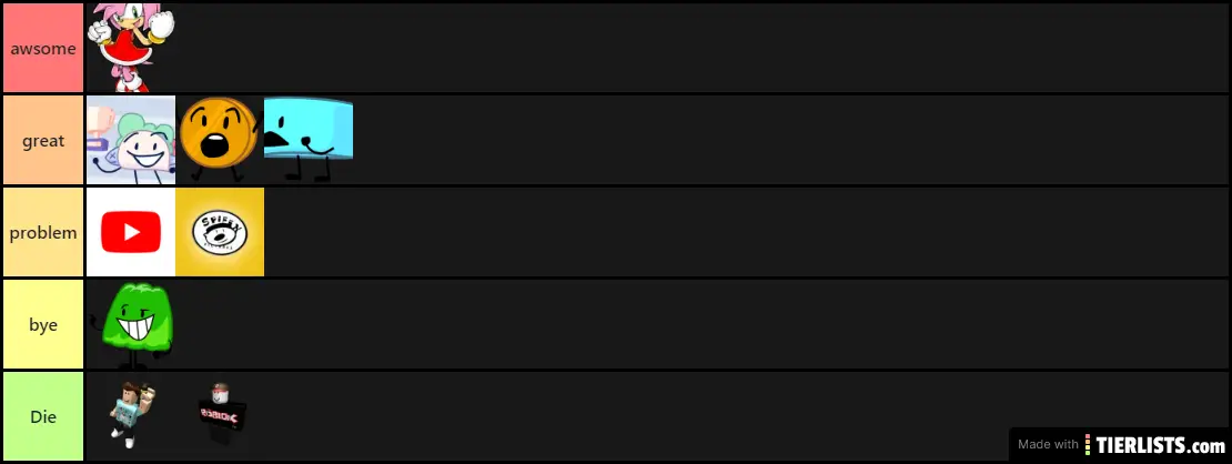 my object show tier list