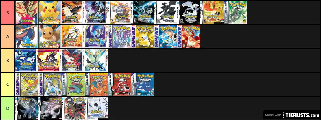pokemon games list in order