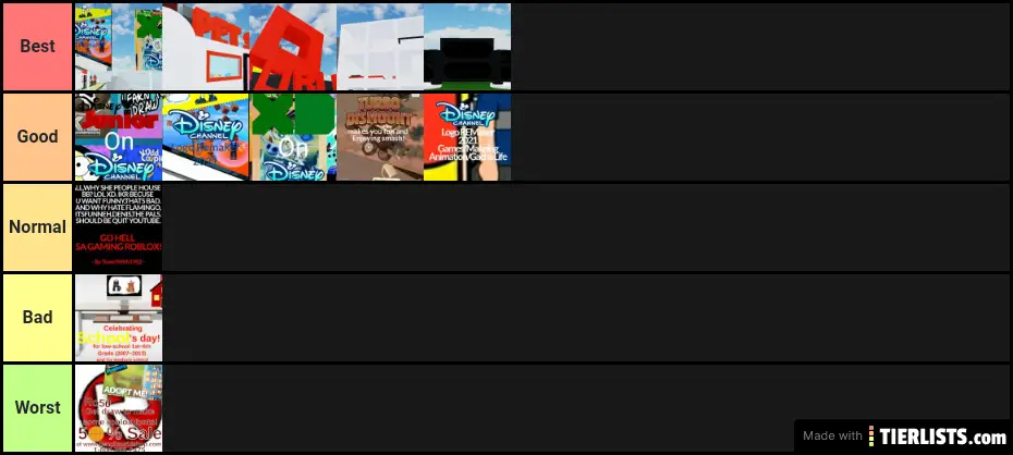 My Roblox Fanmade List