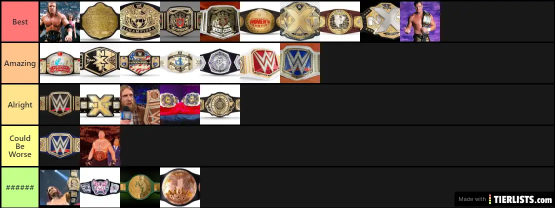 My second WWE title list