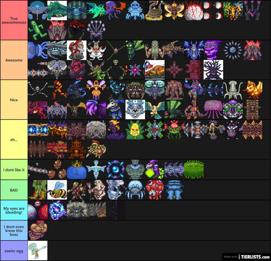 All Terraria bosses list in order