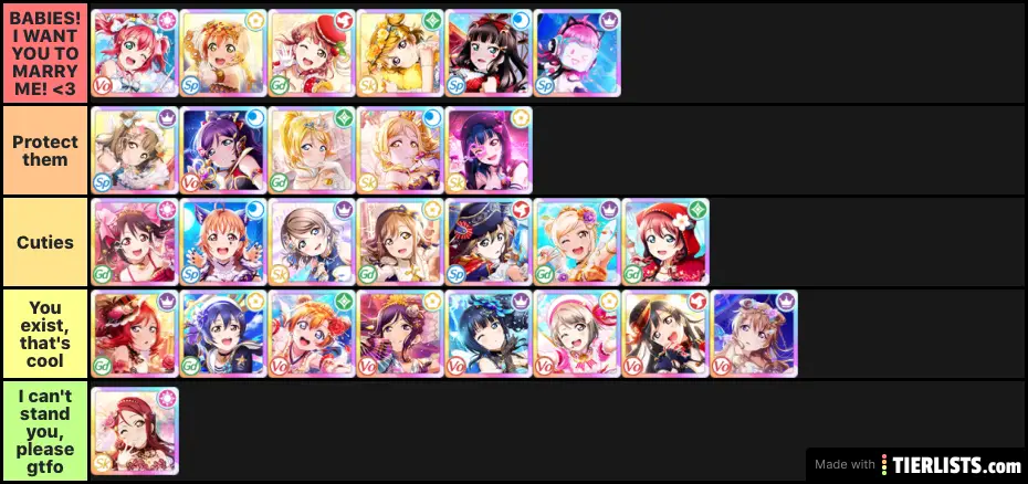 My Tier List (most correct don't @ me)