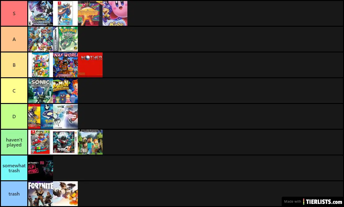 personal game tier list
