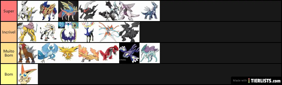 Pokémons Lendários Tier List 