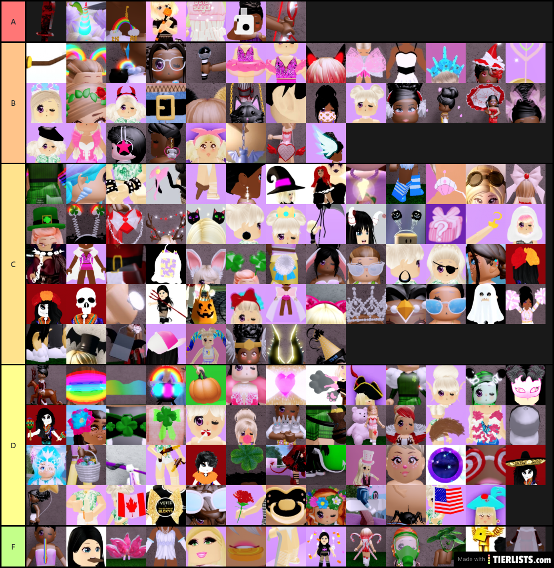 Roblox Accessories Tier List