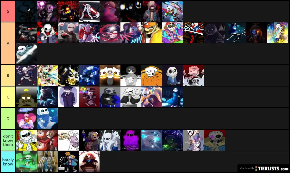 Au sans Tier list.  Undertale AUs Amino