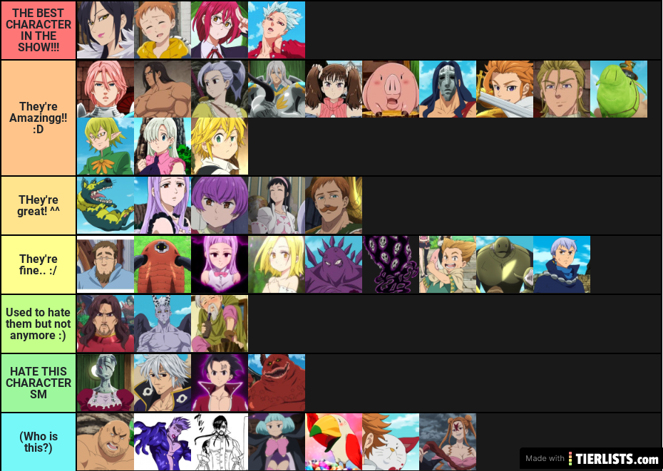 Seven Deadly Sins Tier List Tier List 
