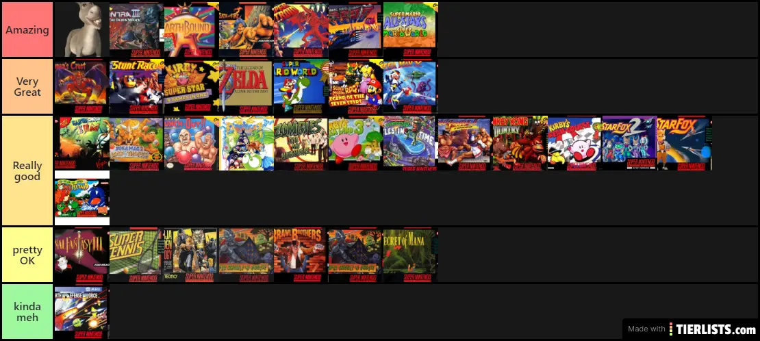 snes games i played