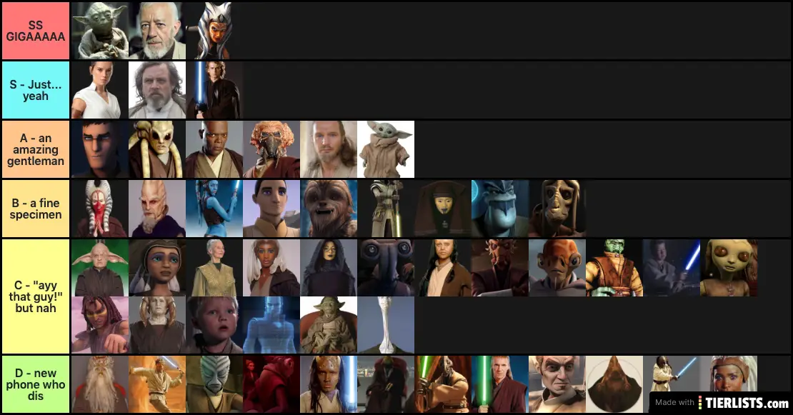 Star Wars Jedi Tier List Tier List Tierlists Com