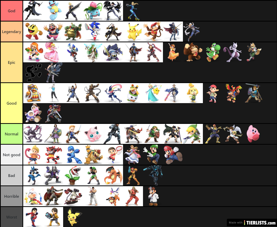 smash bros ultimate list of characters