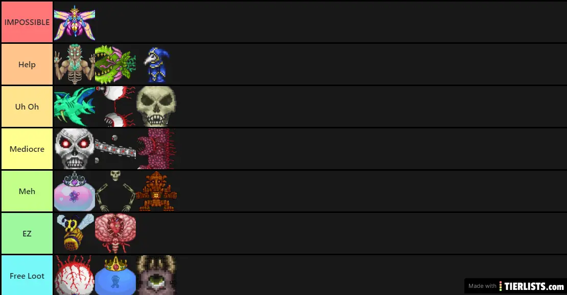 Terraria bosses Tier List 