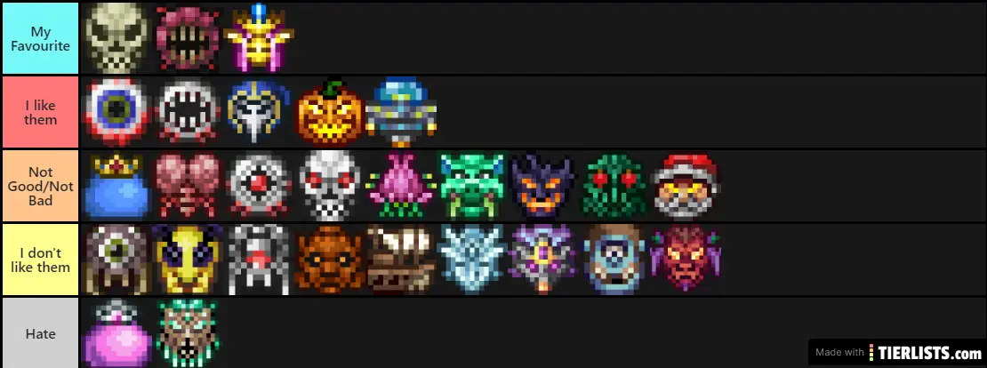 Terraria Bosses by my liking