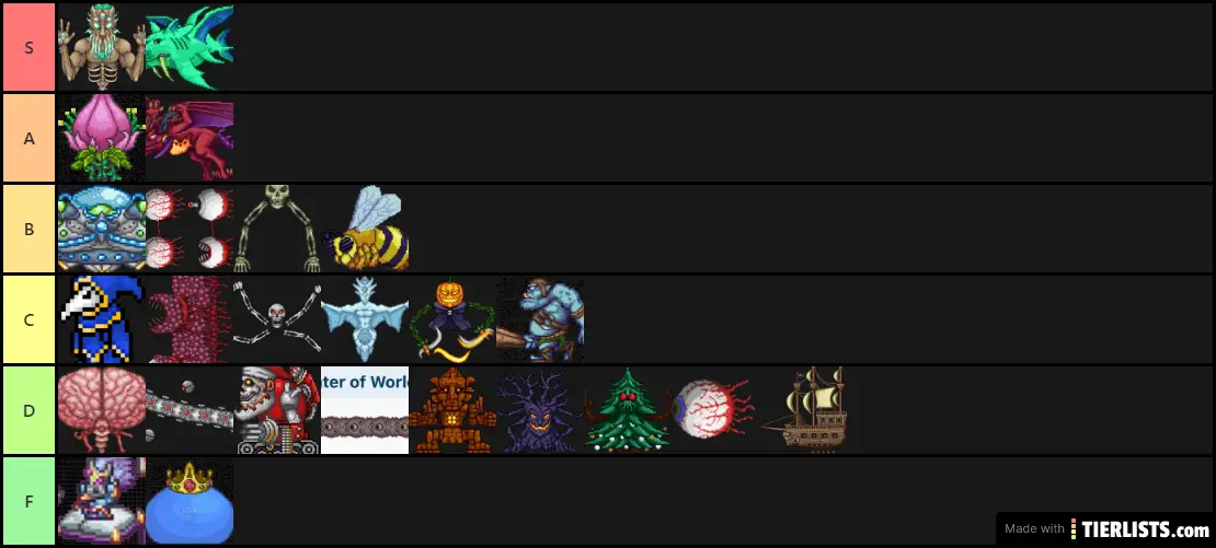 Terraria bosses Tier List 