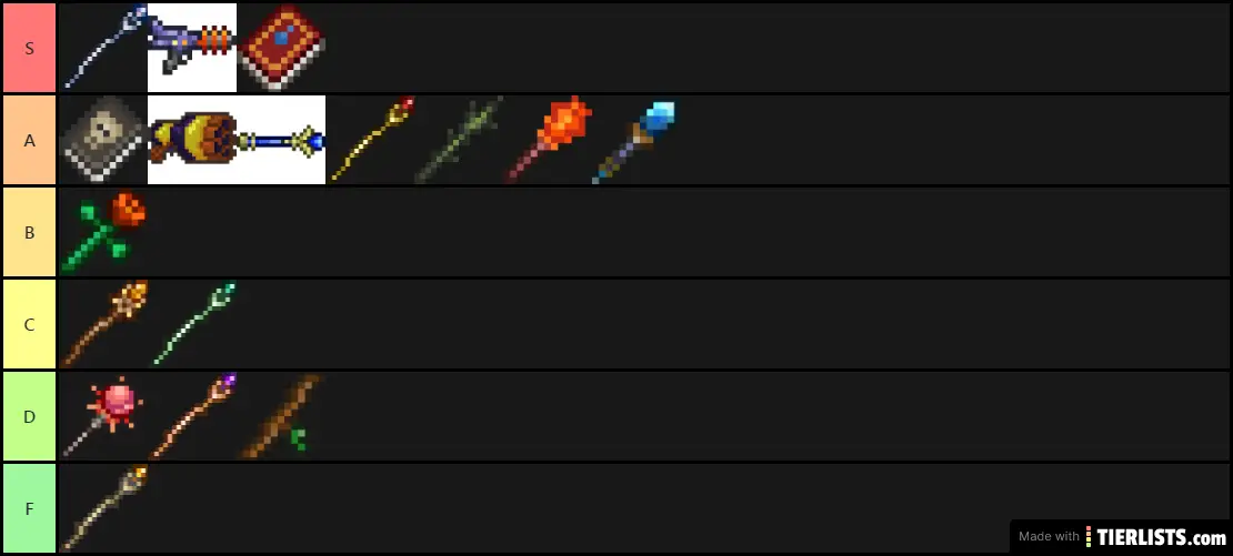 Terraria Magic Weapons (Pre-HM)