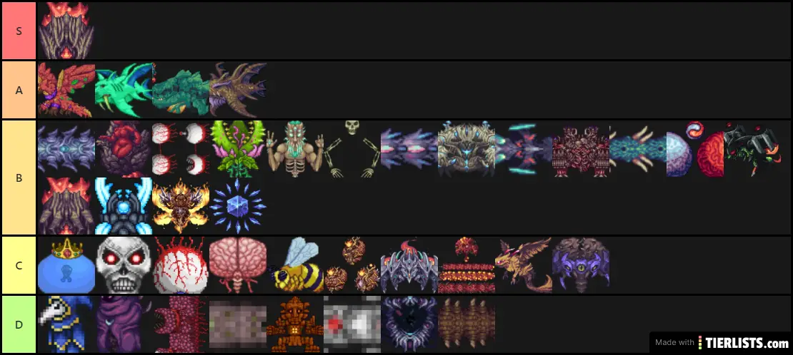 Terraria Calamity Mod Boss Tier List Ranking 