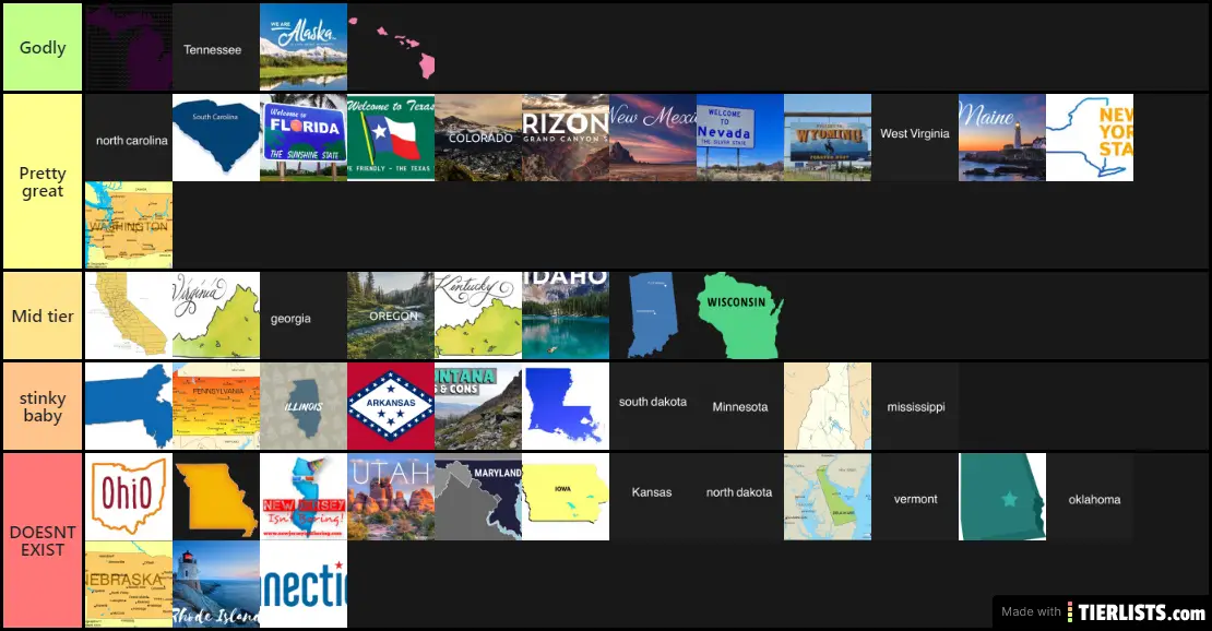 The 50 United States, Ranked Objectively Based on my Opinion