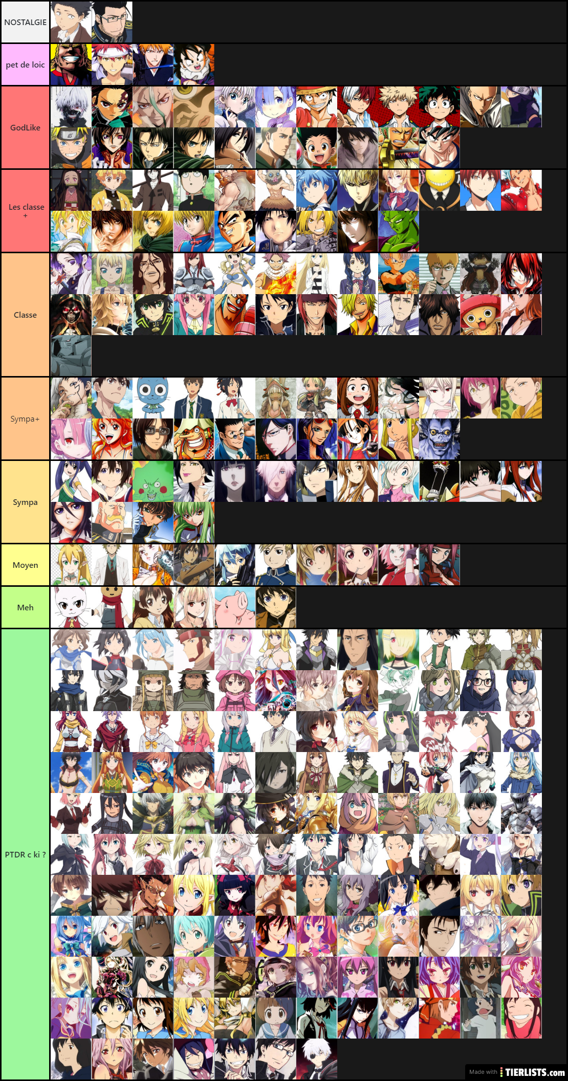 Tier List Anime Live 25/04